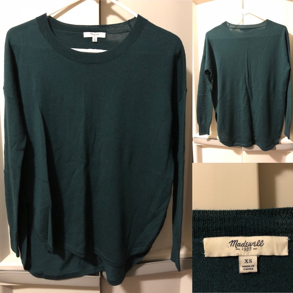 Madewell green knit sweater